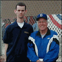 Me and Hall of Famer Duke Snider at the Fallbrook Home Run Derby, February 2001